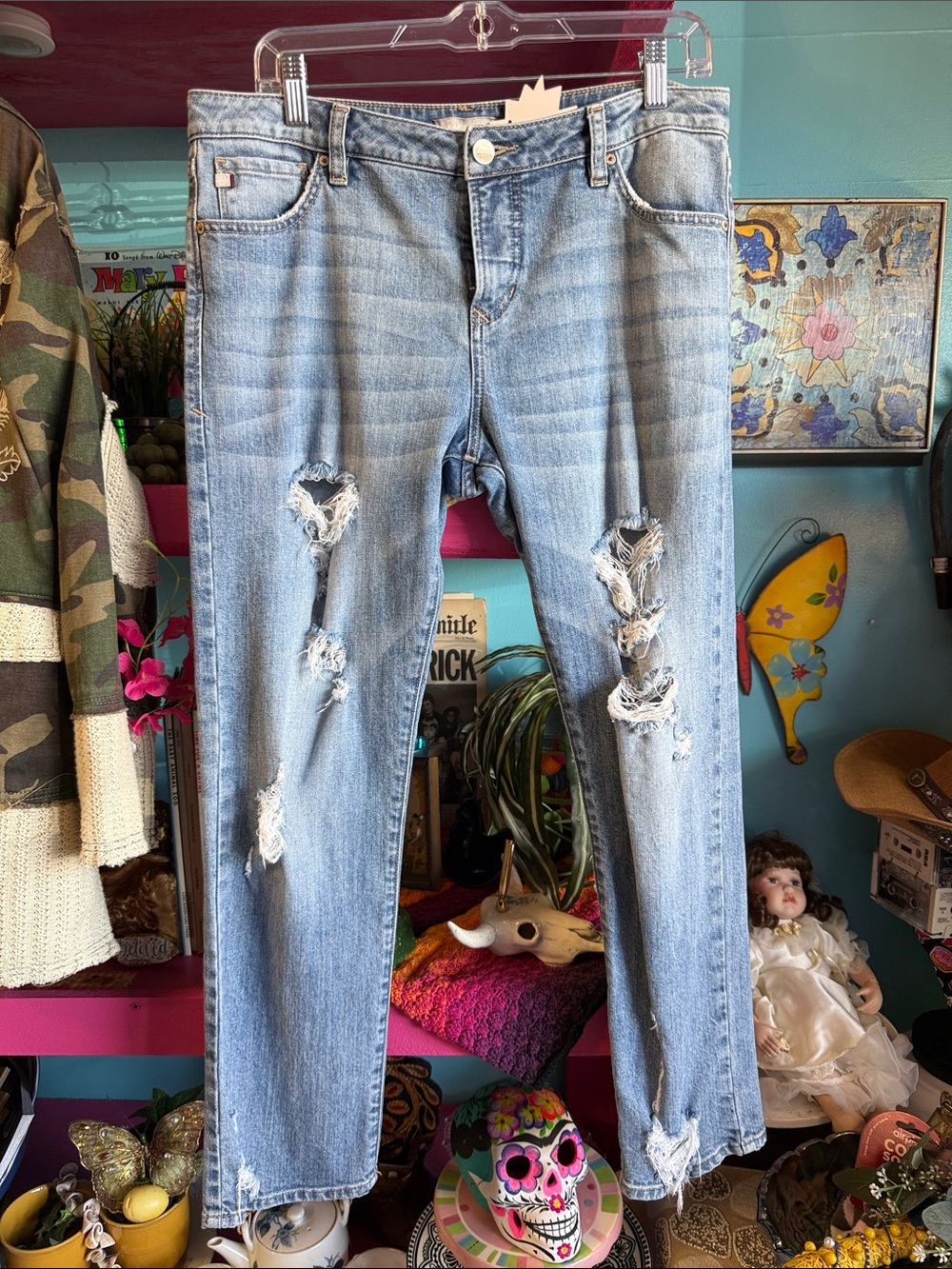 Light Blue Distressed Women's Jeans